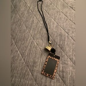 Bath and Body Works Pocketbac card holder cheetah print lanyard